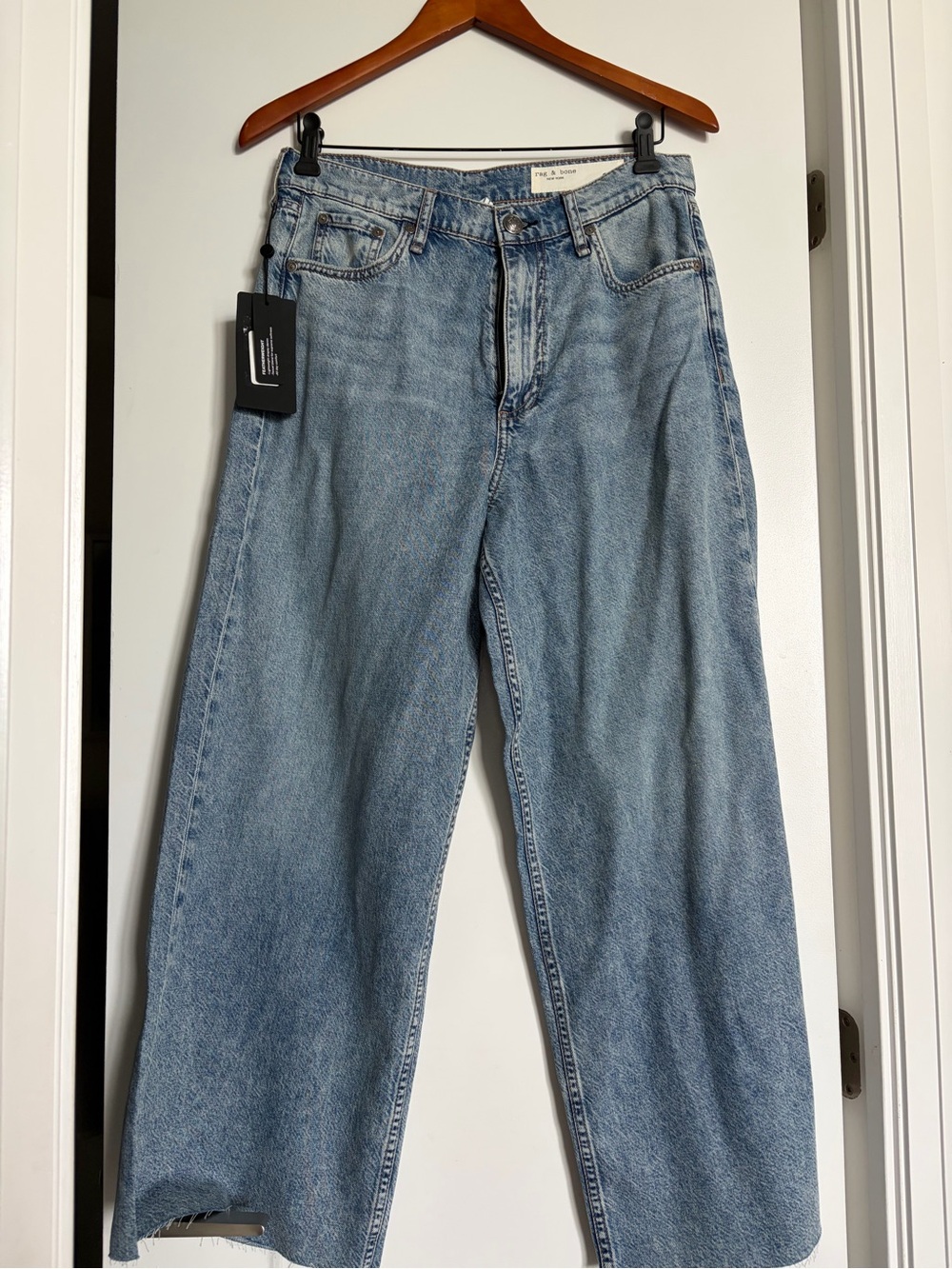 rag & bone Andi Wide-Leg Jeans in Light Blue - Picture 3 of 5